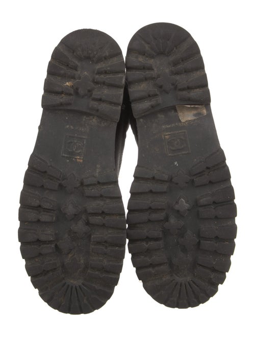 Chanel Interlocking CC Logo Leather Moto Boots