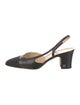 Chanel Interlocking CC Logo Leather Slingback Pumps