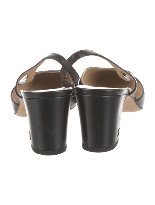 Chanel Interlocking CC Logo Leather Slingback Pumps