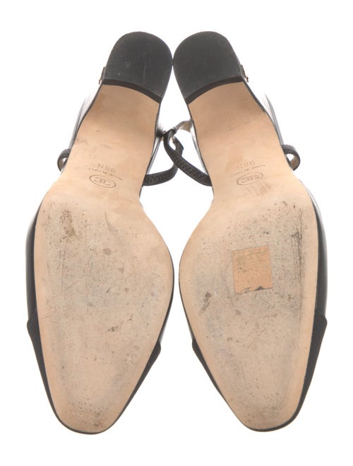 Chanel Interlocking CC Logo Leather Slingback Pumps