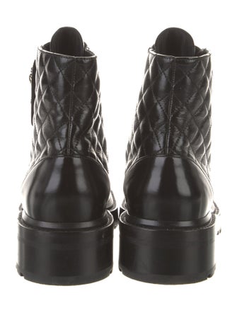 Chanel Interlocking CC Logo Leather Combat Boots