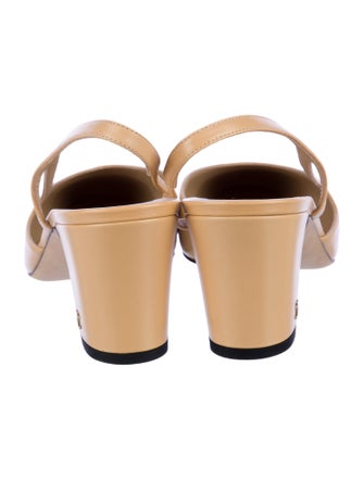 Chanel Interlocking CC Logo Lambskin Slingback Pumps