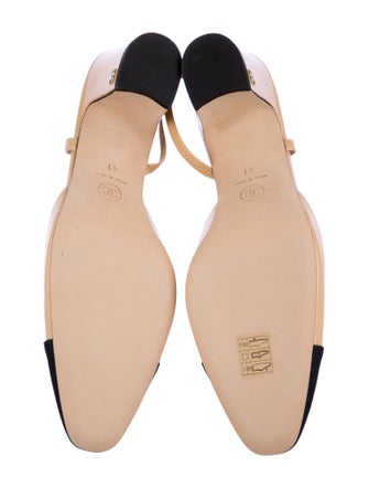 Chanel Interlocking CC Logo Lambskin Slingback Pumps