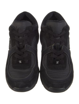 Chanel Interlocking CC Logo Suede Sneakers