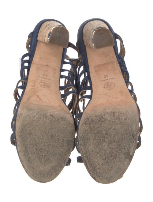 Chanel Interlocking CC Logo Suede Slingback Sandals
