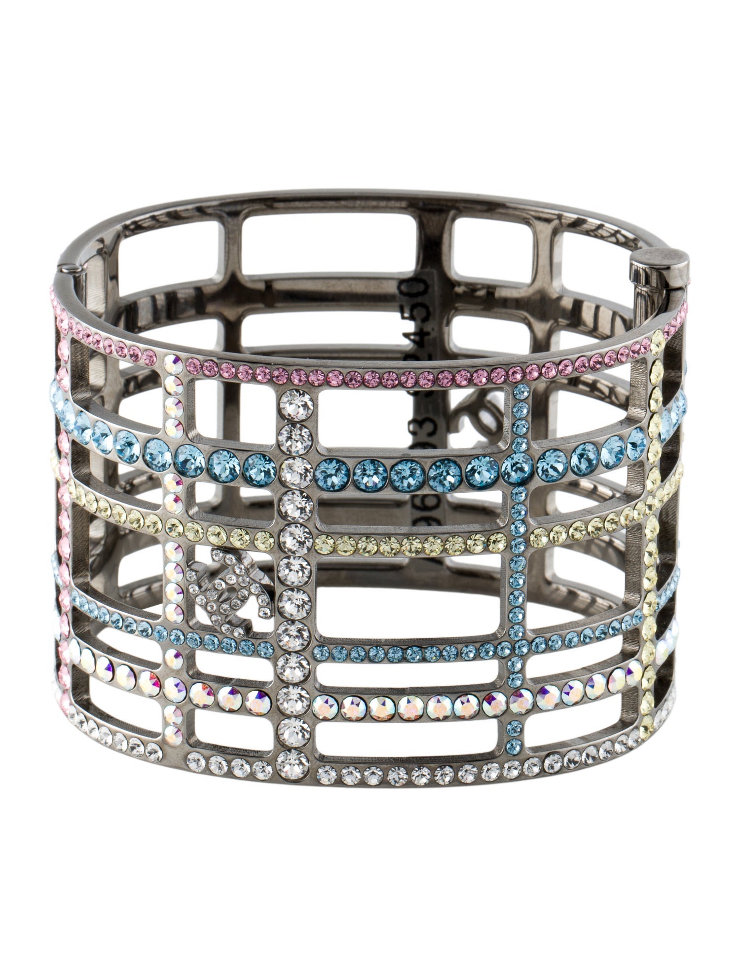 Chanel Strass CC Hinged Bangle Bracelet