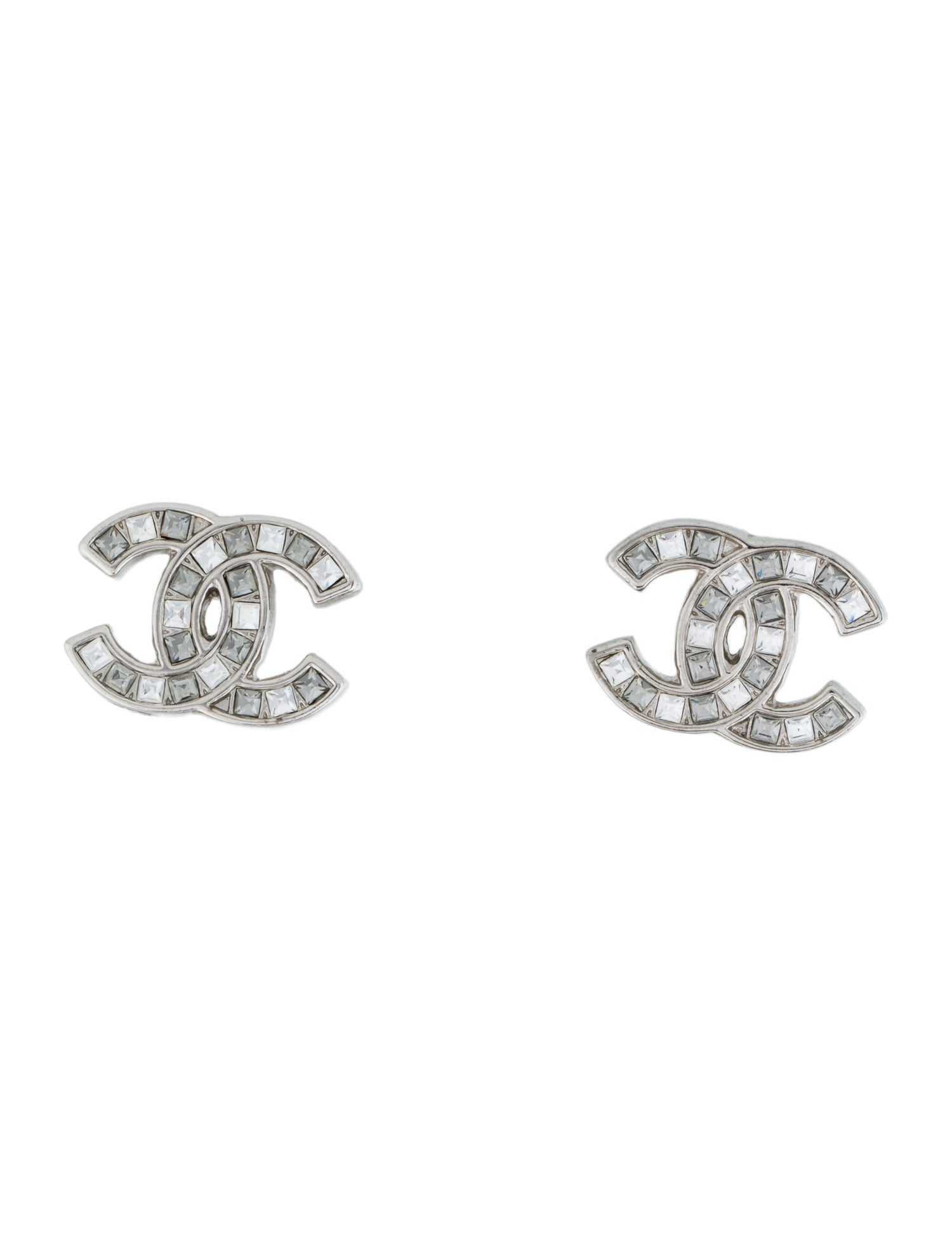 Chanel Strass CC Stud Earrings