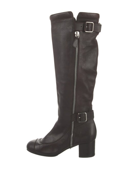 Chanel Interlocking CC Logo Leather Riding Boots