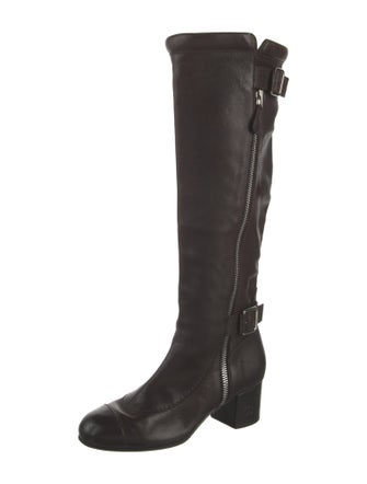 Chanel Interlocking CC Logo Leather Riding Boots