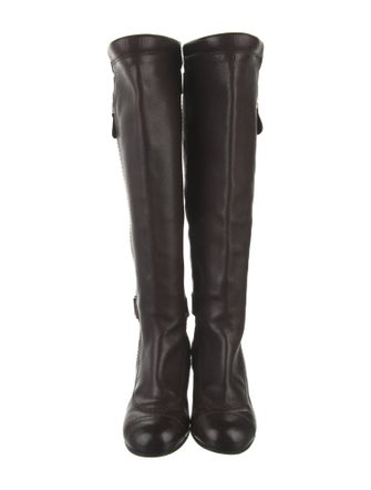Chanel Interlocking CC Logo Leather Riding Boots