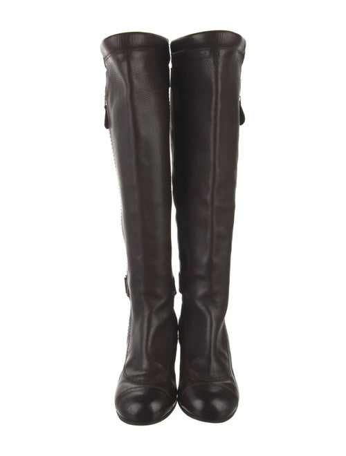 Chanel Interlocking CC Logo Leather Riding Boots