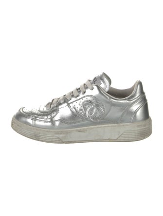 Chanel Interlocking CC Logo Leather Sneakers