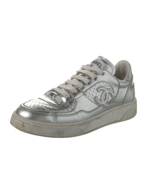 Chanel Interlocking CC Logo Leather Sneakers