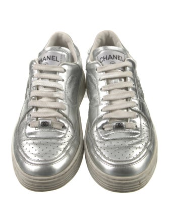 Chanel Interlocking CC Logo Leather Sneakers