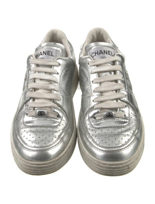Chanel Interlocking CC Logo Leather Sneakers