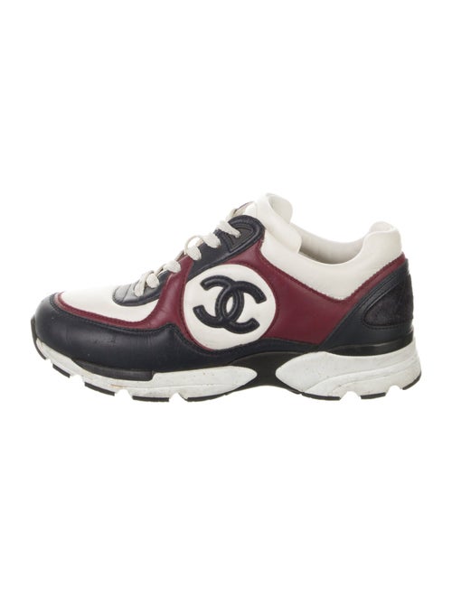 Chanel Interlocking CC Logo Leather Sneakers