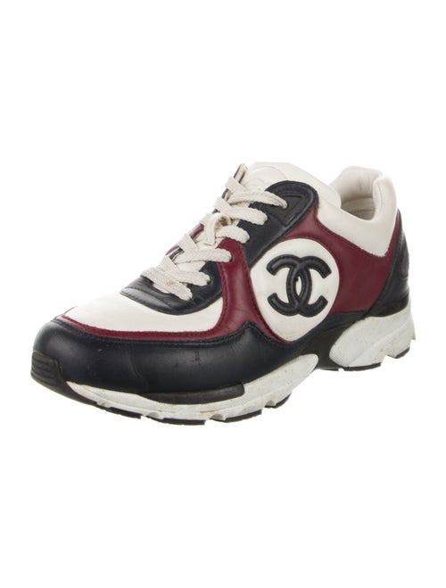 Chanel Interlocking CC Logo Leather Sneakers
