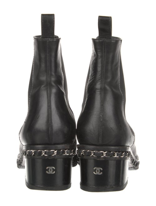 Chanel Interlocking CC Logo Leather Chelsea Boots