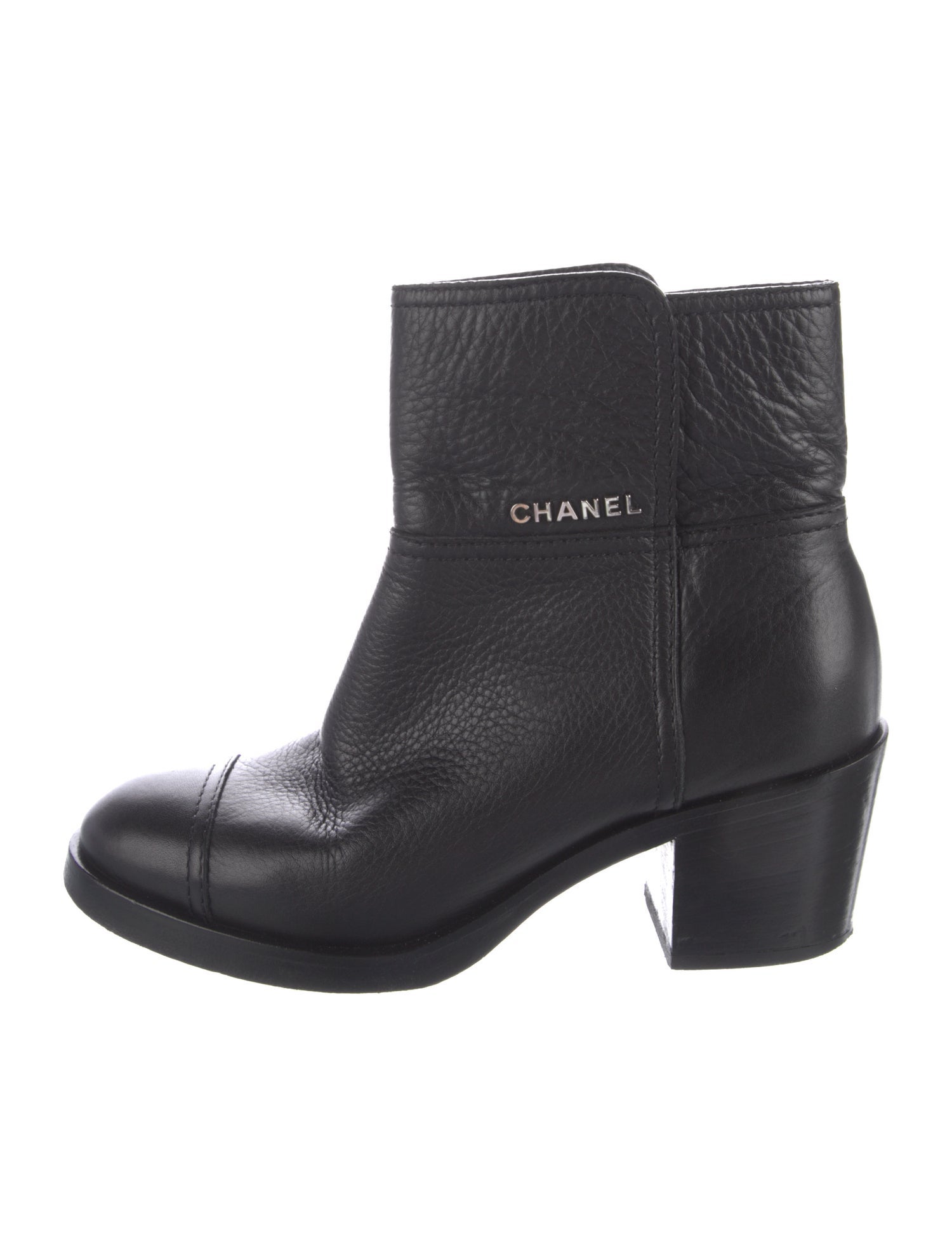 Chanel Interlocking CC Logo Leather Boots