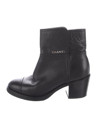 Chanel Interlocking CC Logo Leather Boots