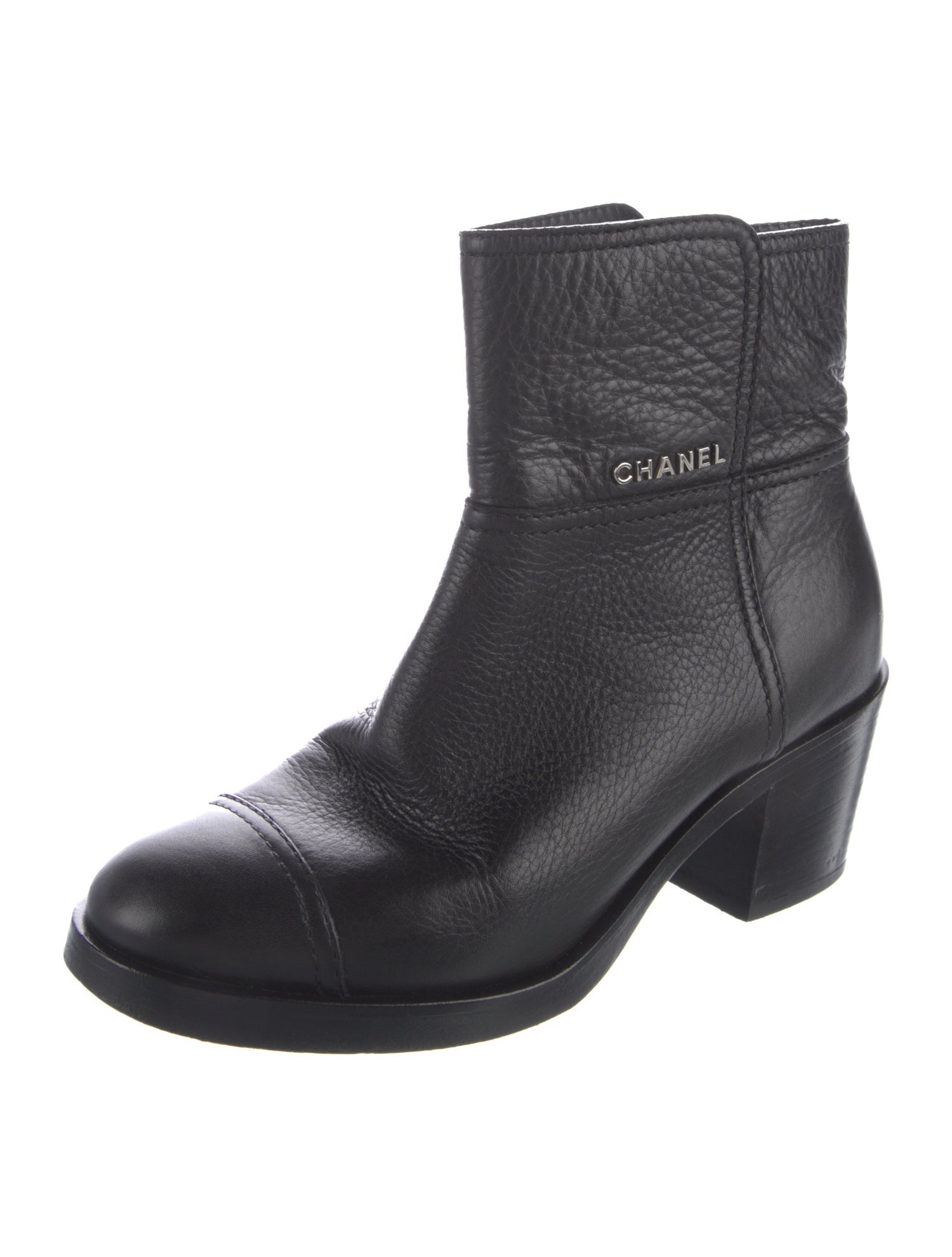 Chanel Interlocking CC Logo Leather Boots