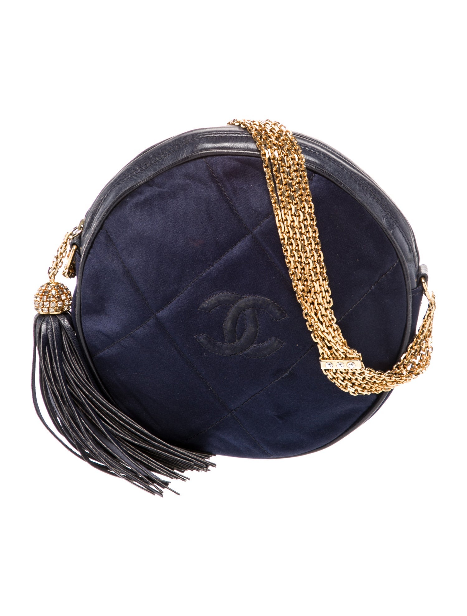 Chanel Satin Round Tassel Crossbody Bag