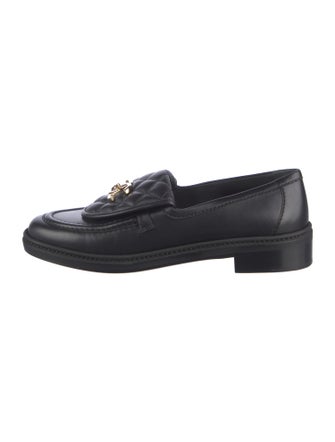 Chanel Interlocking CC Logo Leather Loafers