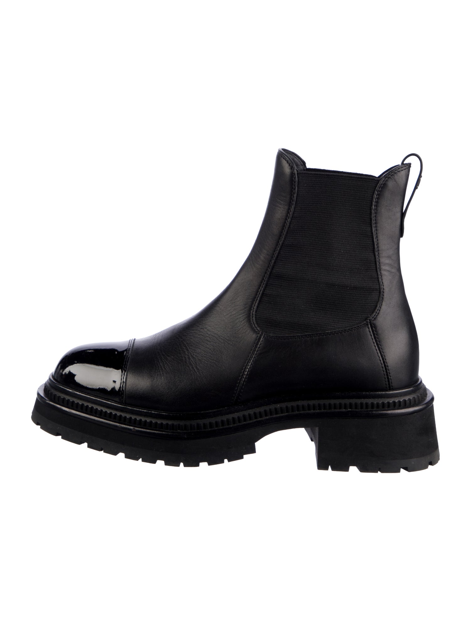 Chanel Interlocking CC Logo Leather Chelsea Boots