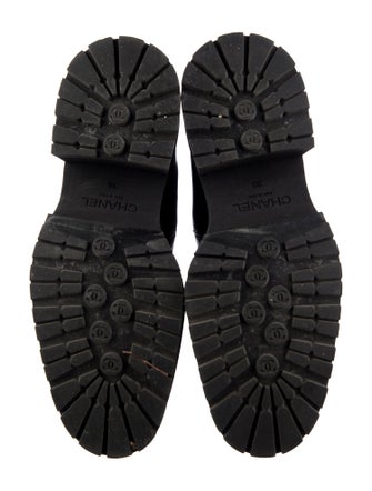 Chanel Interlocking CC Logo Leather Chelsea Boots