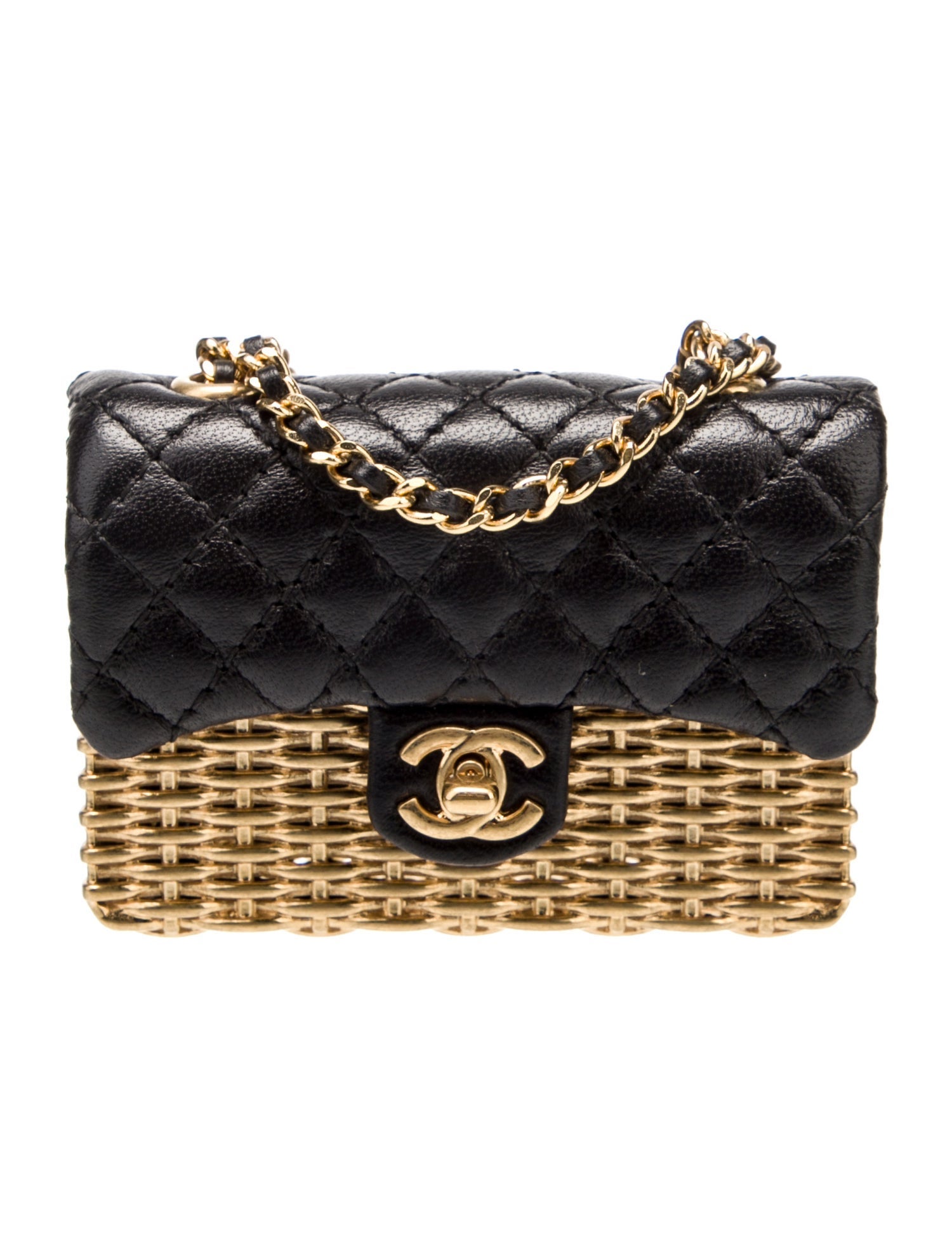 Chanel Mini Woven Metal Flap Bag