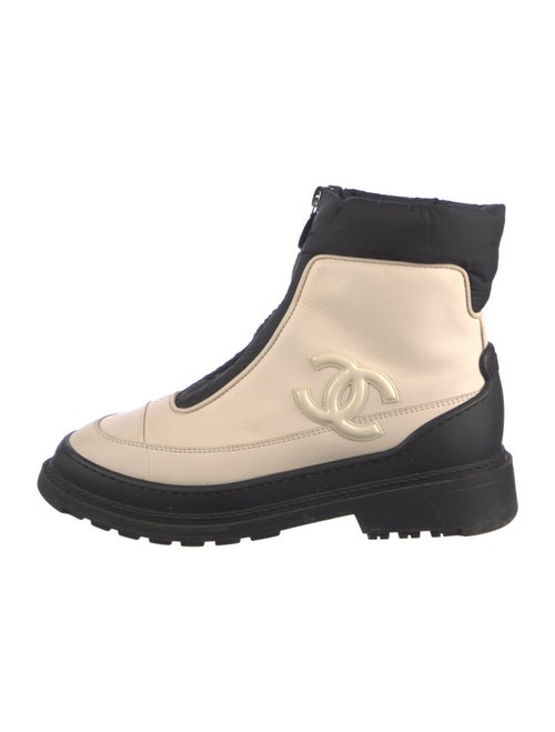 Chanel Interlocking CC Logo Leather Boots