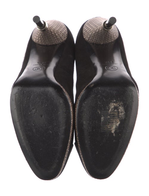 Chanel Interlocking CC Logo Suede Pumps