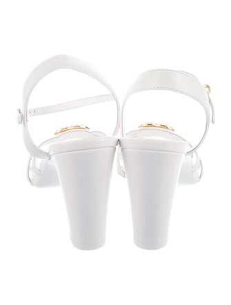 Chanel Interlocking CC Logo Leather Slingback Sandals