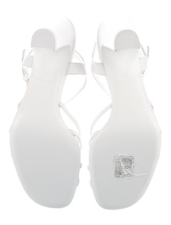 Chanel Interlocking CC Logo Leather Slingback Sandals