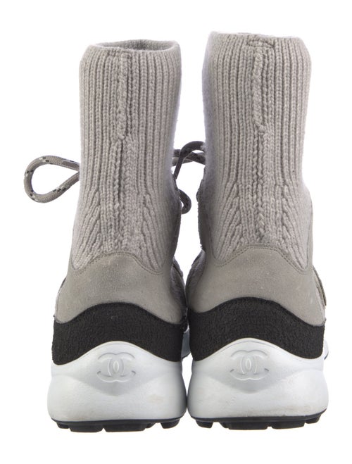 Chanel Interlocking CC Logo Suede Combat Boots