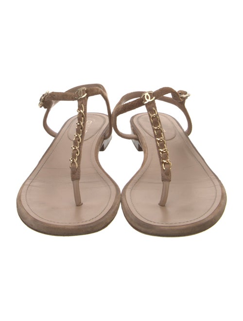 Chanel 2020 Interlocking CC Logo T-Strap Sandals
