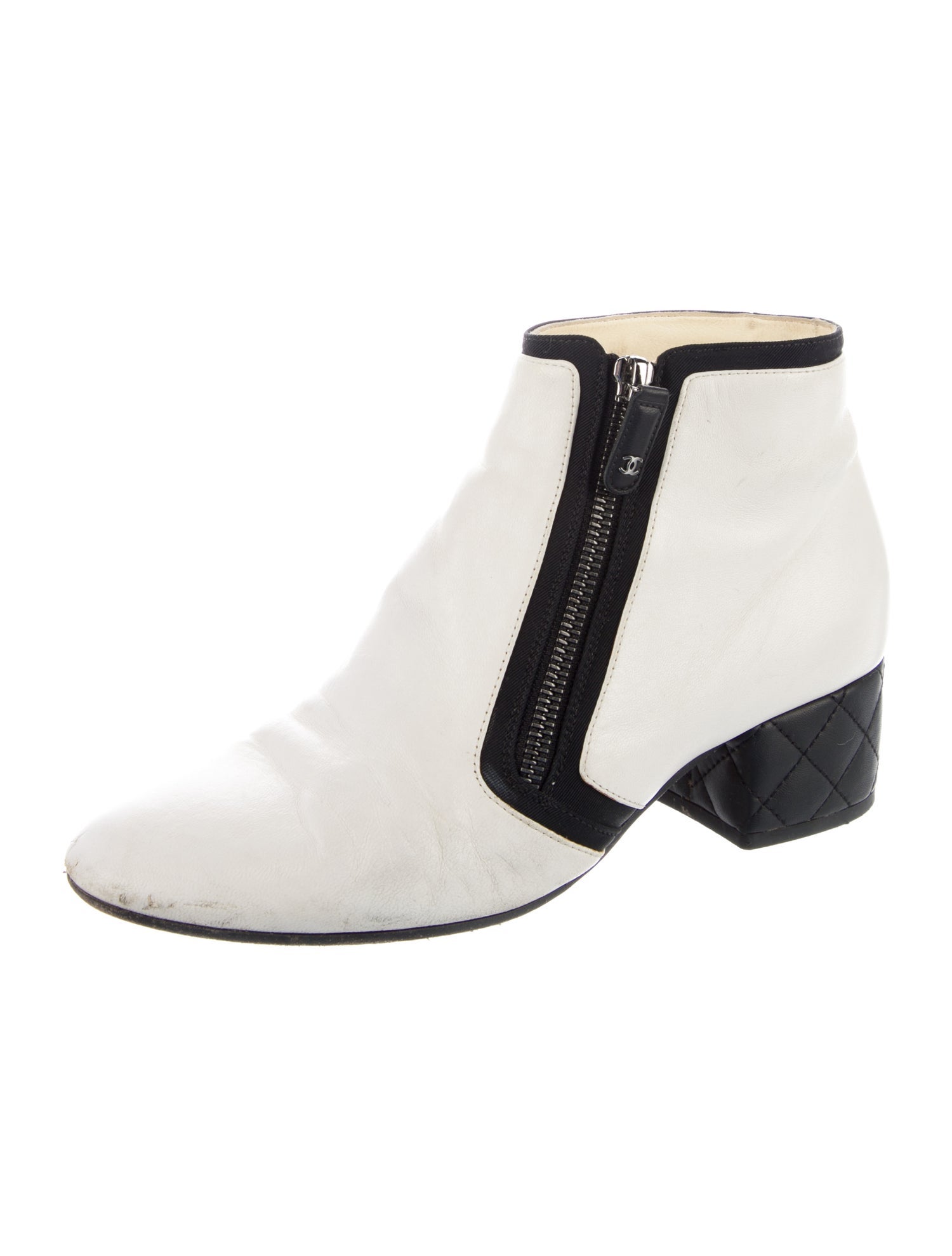 Chanel Interlocking CC Logo Leather Boots