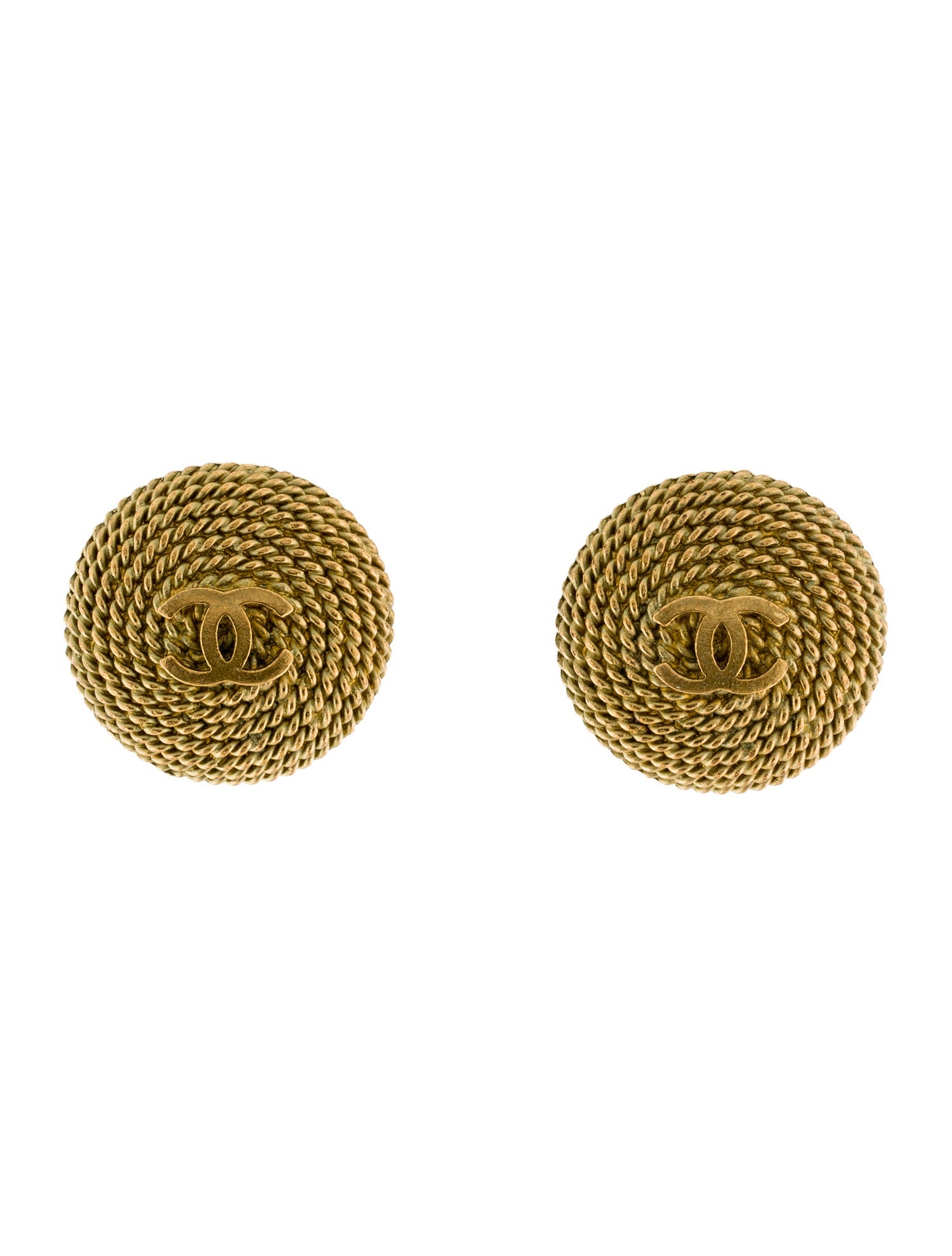 Chanel Vintage Rope CC Clip-On Earrings