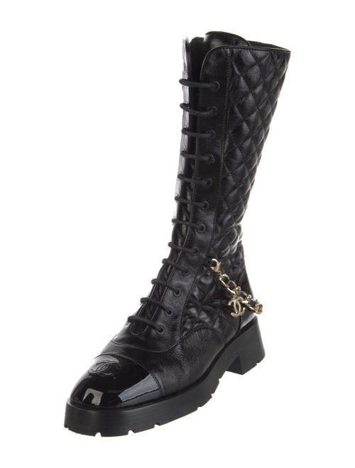 Chanel 2022 Interlocking CC Logo Combat Boots
