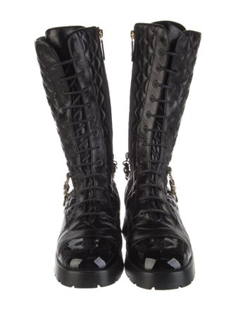 Chanel 2022 Interlocking CC Logo Combat Boots