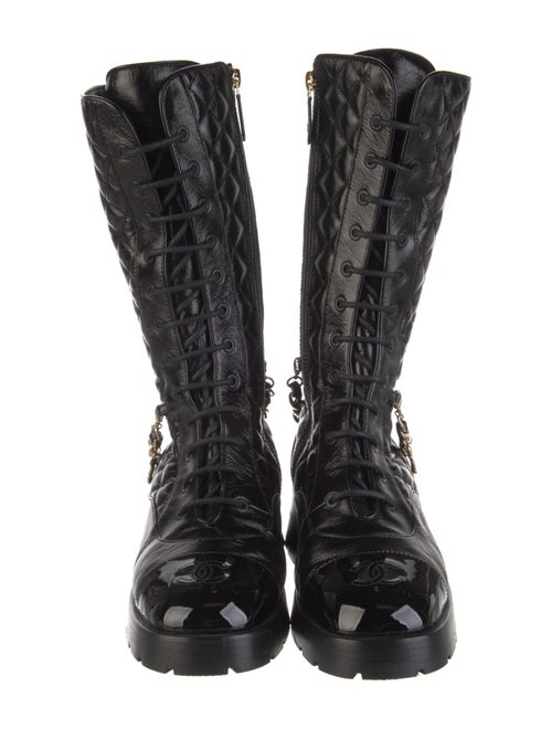 Chanel 2022 Interlocking CC Logo Combat Boots