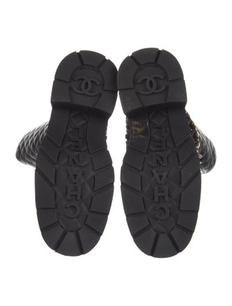 Chanel 2022 Interlocking CC Logo Combat Boots