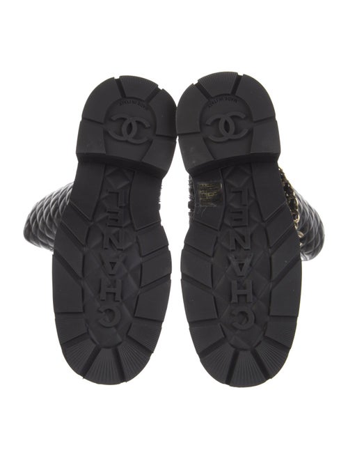 Chanel 2022 Interlocking CC Logo Combat Boots