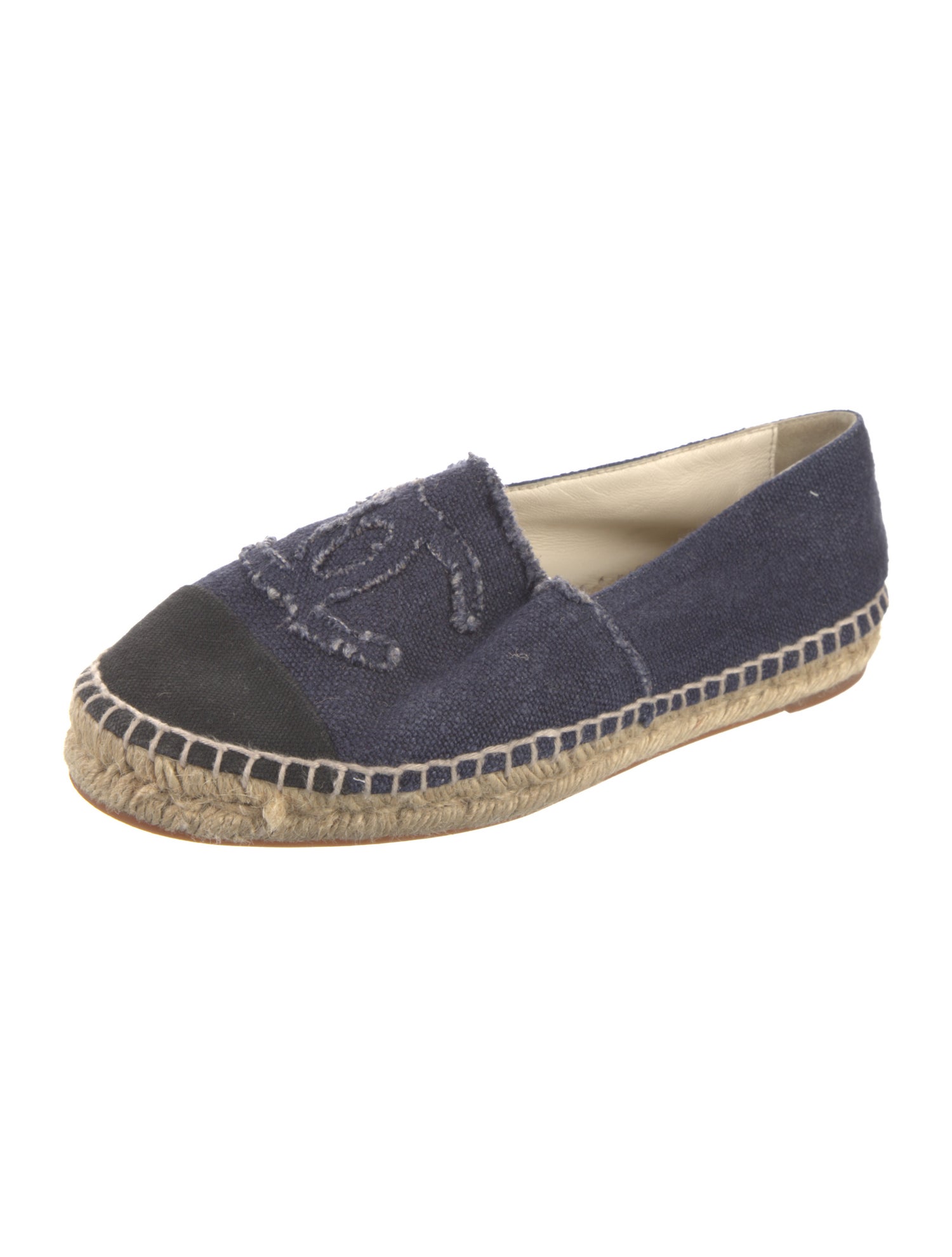 Chanel Interlocking CC Logo Canvas Espadrilles
