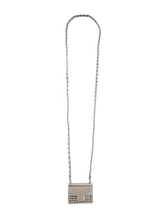 Chanel 2022 Strass & Leather Purse CC Long Pendant Necklace