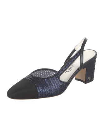 Chanel 2023 Interlocking CC Logo Slingback Pumps