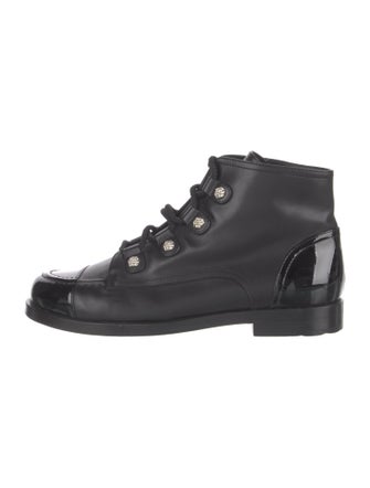 Chanel 2016 Interlocking CC Logo Combat Boots