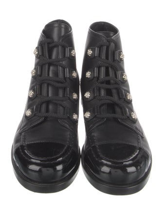 Chanel 2016 Interlocking CC Logo Combat Boots