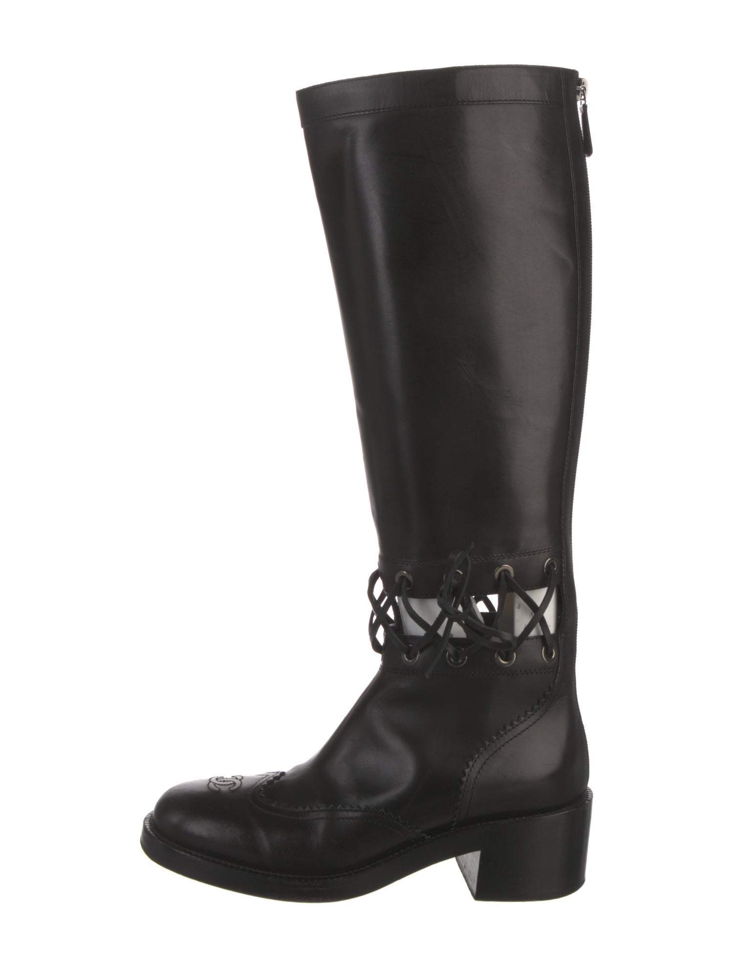 Chanel 2016 Interlocking CC Logo Riding Boots