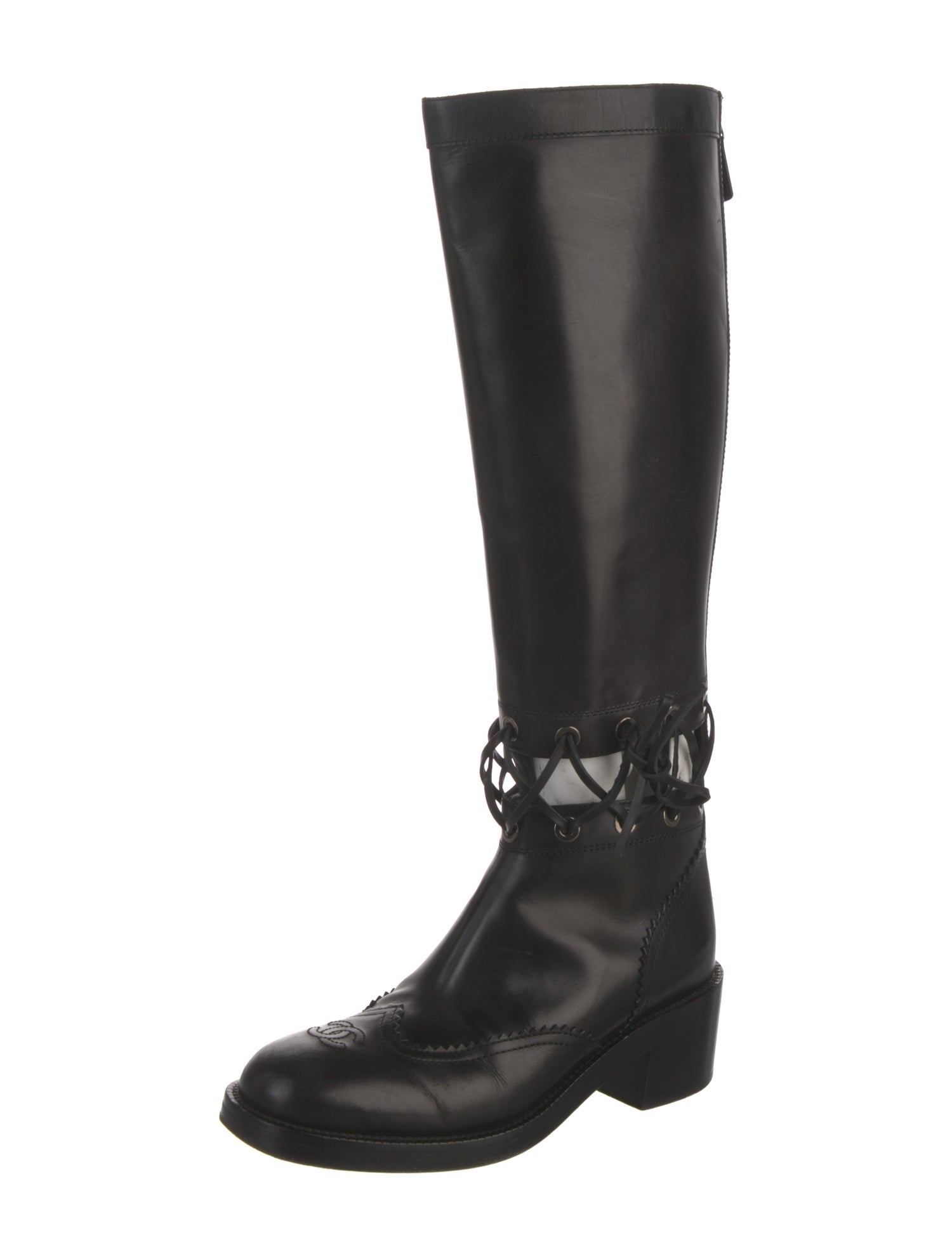 Chanel 2016 Interlocking CC Logo Riding Boots